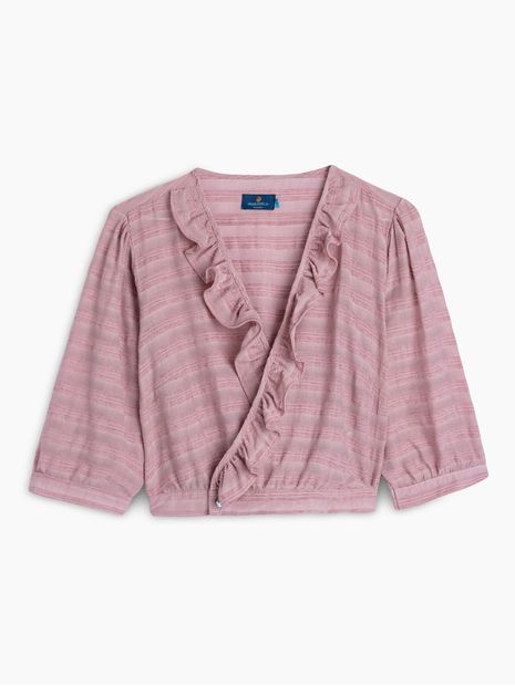 Blusa Cruzada Escote en V para Mujer 00859