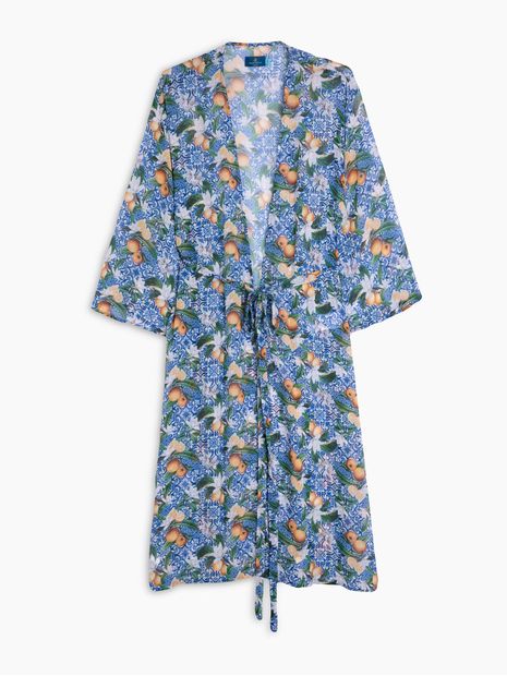 Kimono con Cinturon Estampado para Mujer 01269