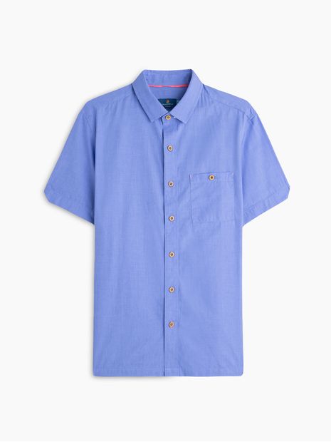 Camisa Manga Corta Unicolor para Hombre 01367